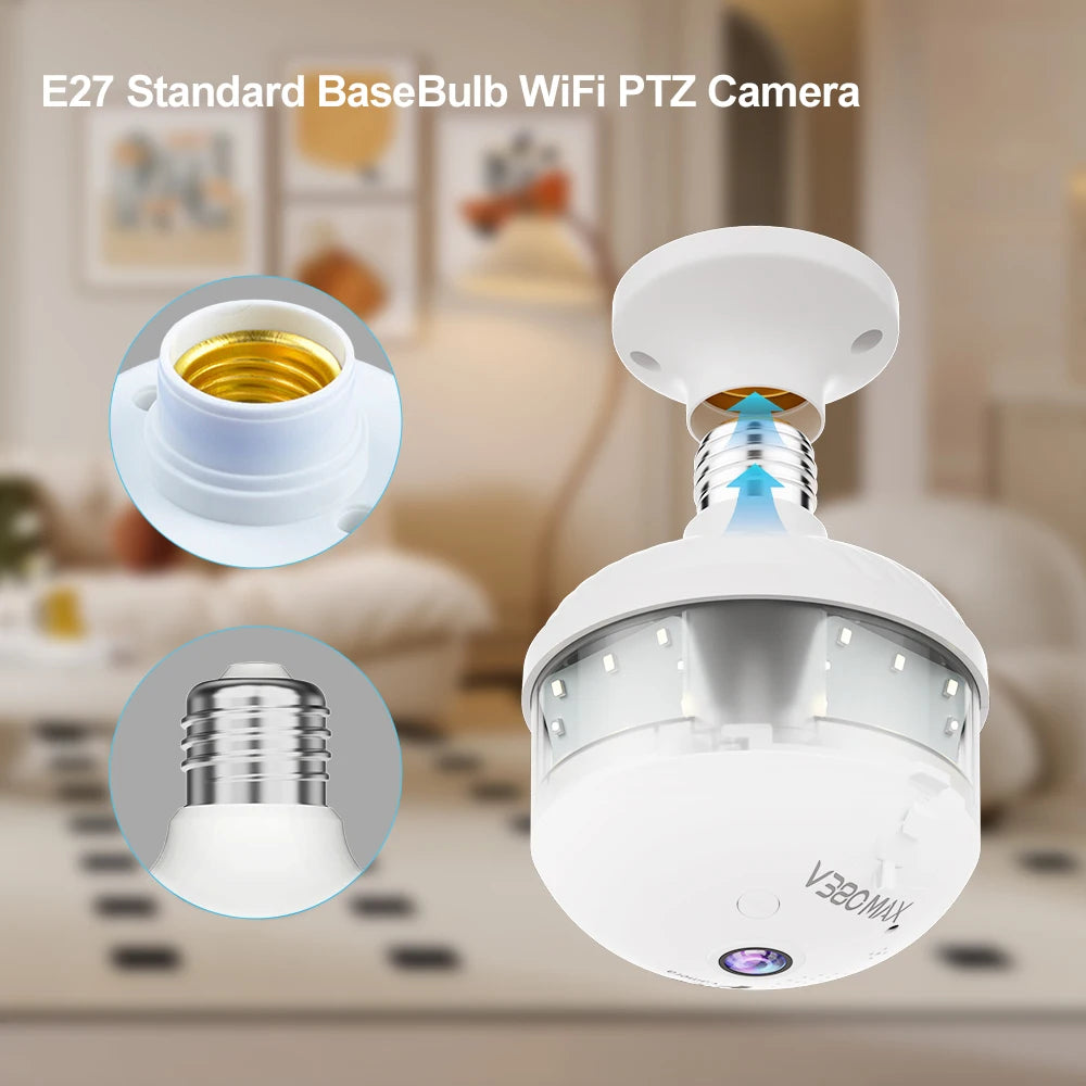 Cámara de Seguridad WiFi V380 Pro 4MP - Visión Nocturna Color, Detección Humana y Foco LED