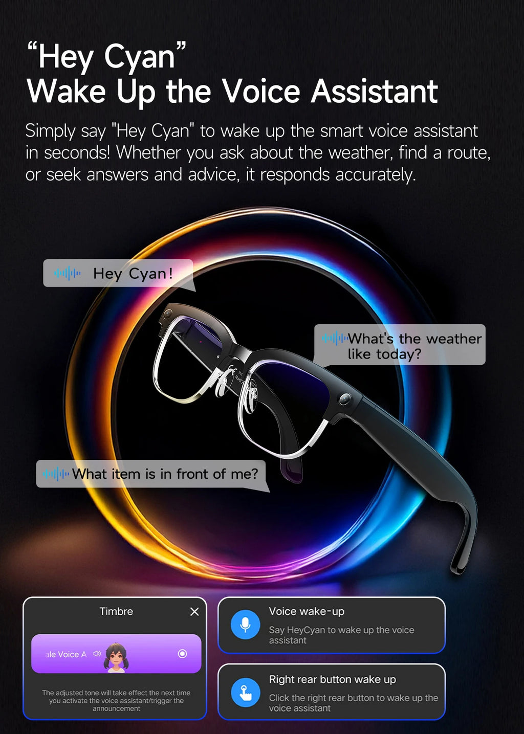 Gafas Inteligentes AI con Cámara 8MP - Grabación Video, Traducción y Bluetooth IP66