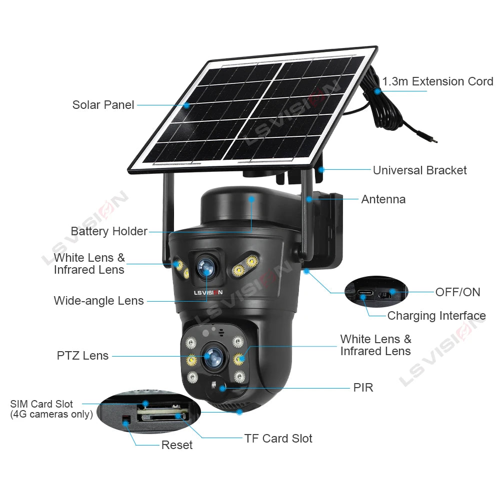 Cámara Solar 4G | Funciona sin WiFi ni electricidad – Ideal para ranchos, terrenos y negocios
