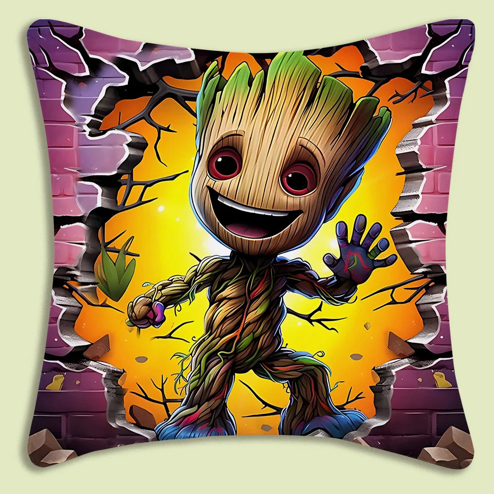 Fundas de Almohada Decorativas MINISO con Dibujos Animados Felpa Suave, Estampado Doble Cara | Ideal para Sofá, Cama y Hogar