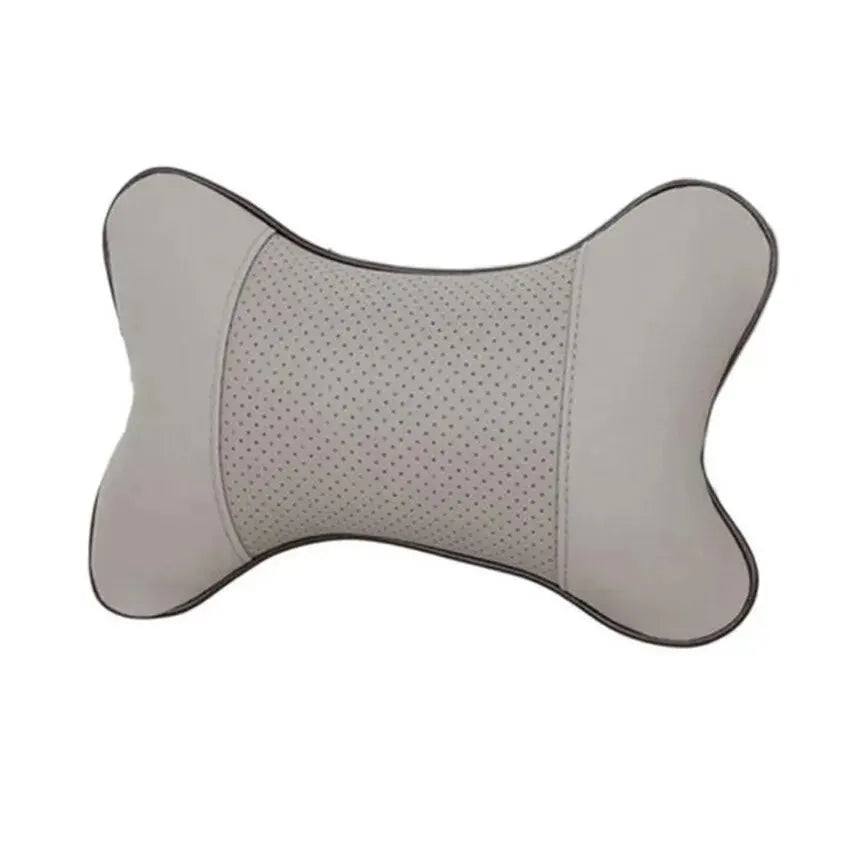 Almohadas para el cuello del coche, paquete de 1 Uds. De cuero Pu de ambos lados, reposacabezas para aliviar el dolor de cabeza, almohada Universal de fibra rellena para coche