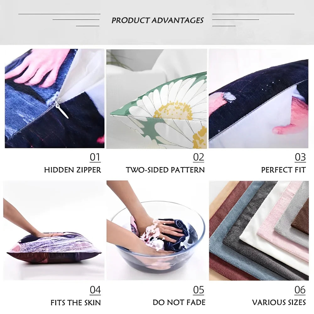 Funda de almohada Funda de cojín Fundas de almohada de anime S-labubus-P Fundas de almohada para almohadas de cama Cojines decorativos Hogar y decoración