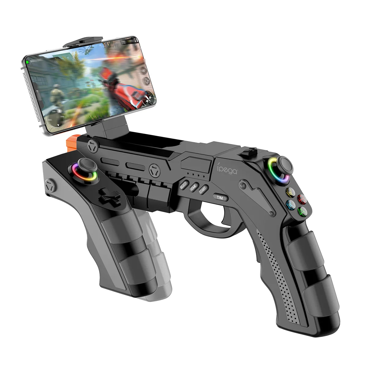 Pistola Gamer Inalámbrica IPEGA PG-9257 | Bluetooth para PS4, PS3, Switch, PC, Android y iOS – Giroscopio, Vibración y RGB