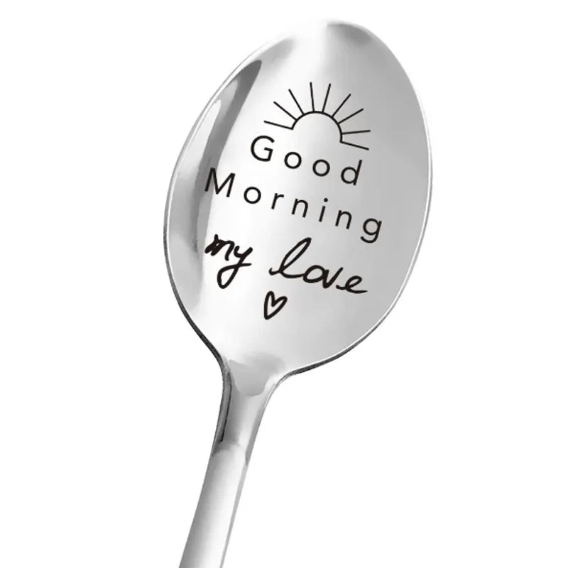Regalo del Día de San Valentín, cucharas de café con leche de acero inoxidable, letras de amor, recuerdos de boda, regalo de aniversario para novia y novio