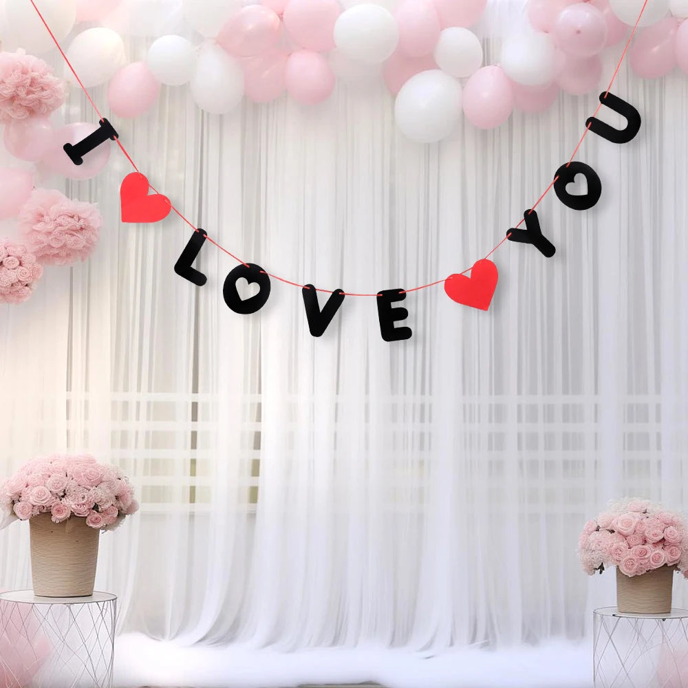 Adornos colgantes con letras I LOVE YOU para el Día de San Valentín, regalo, decoración de boda, decoración del hogar, suministros para fiestas, accesorios de diseño de escena