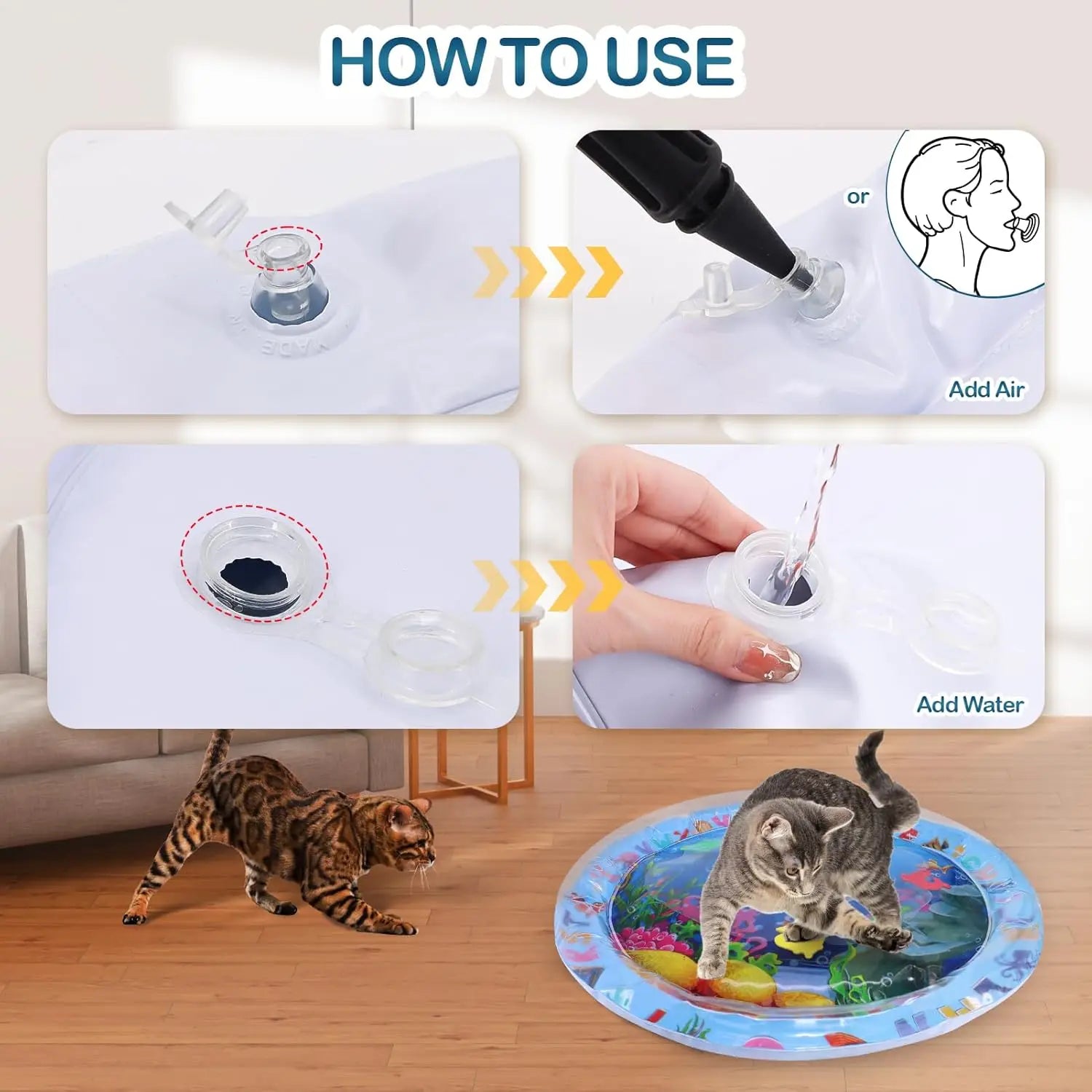 Alfombra Sensorial de Agua para Gatos y Perros – Juguete Interactivo Refrescante para Mascotas