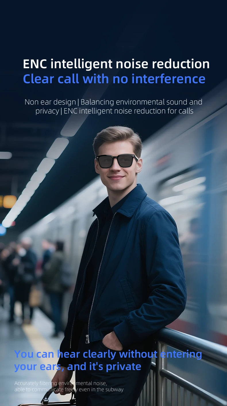 Gafas inteligentes AI, traducción AI, cámara HD de 8MP, imagen de disparo 4K, grabación de conversación, escucha de música, novedad de 2026