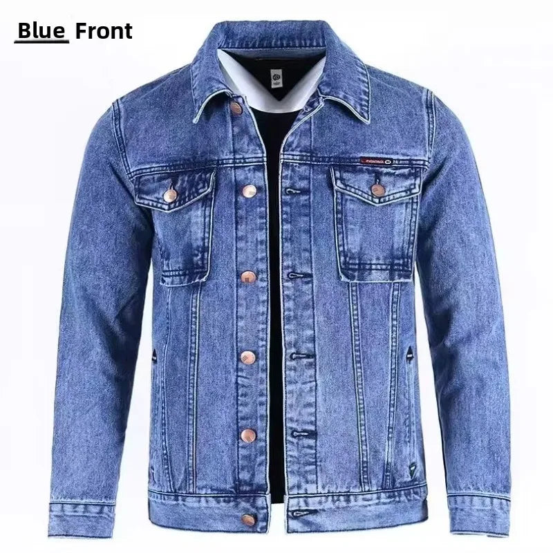 Chaqueta de mezclilla informal a la moda para hombre, ropa de trabajo, estilo clásico, manga larga, resistente al viento, par...