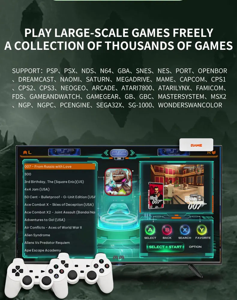 Consola Retro Y7 Super TV Game Box - 10,000+ Juegos HD Dual Control 128GB