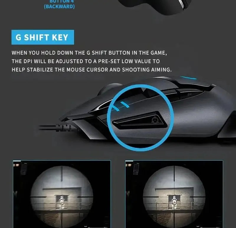 Ratón para juegos Logitech G402, con seguimiento de alta velocidad y efectos de sonido estéreo, es imprescindible para los jugadores. Toque cómodo