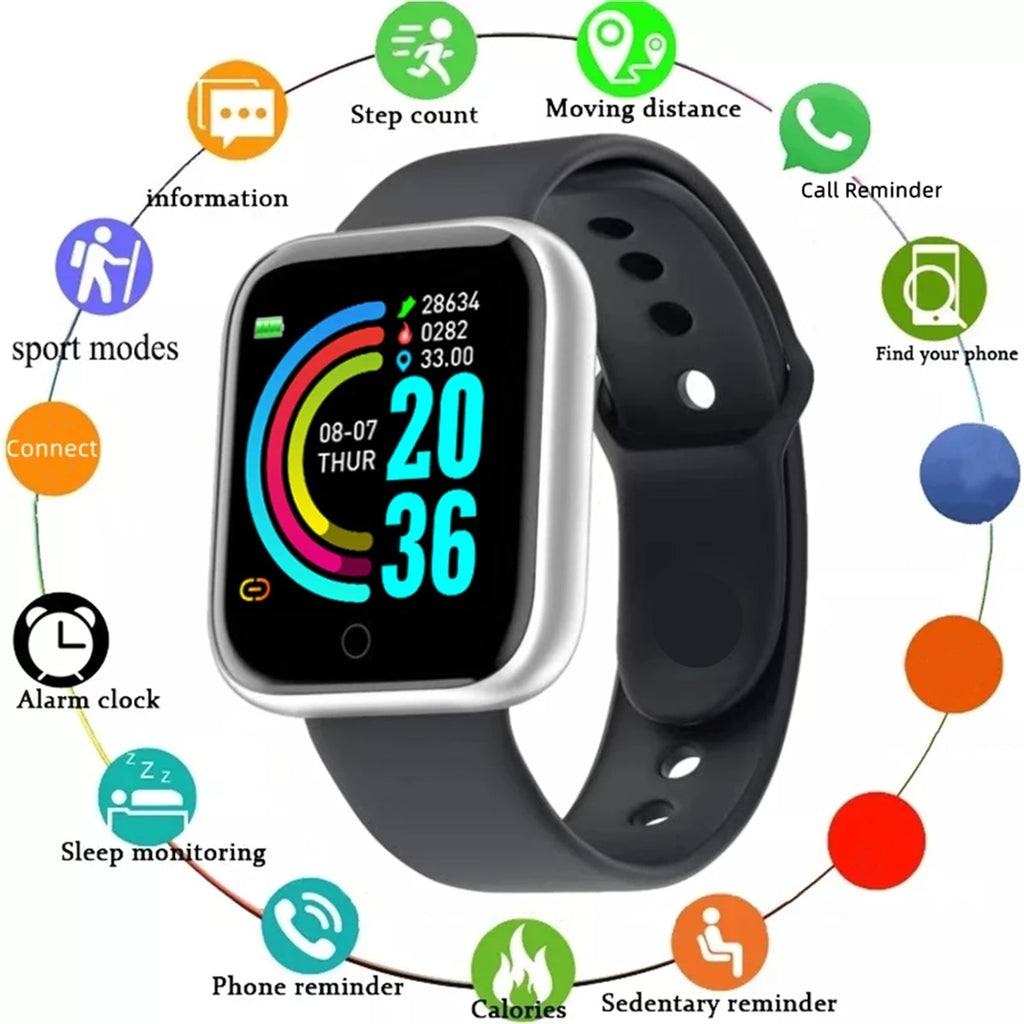 Smartwatch Reloj Inteligente para Hombre y Mujer - Monitor de Fitness con Mensajes - Pulsera Deportiva para Android e iOS