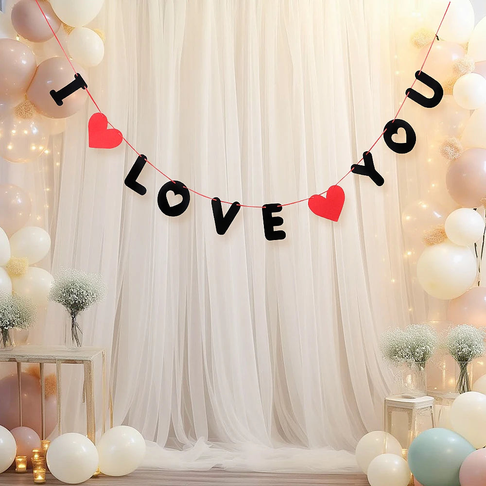 Adornos colgantes con letras I LOVE YOU para el Día de San Valentín, regalo, decoración de boda, decoración del hogar, suministros para fiestas, accesorios de diseño de escena