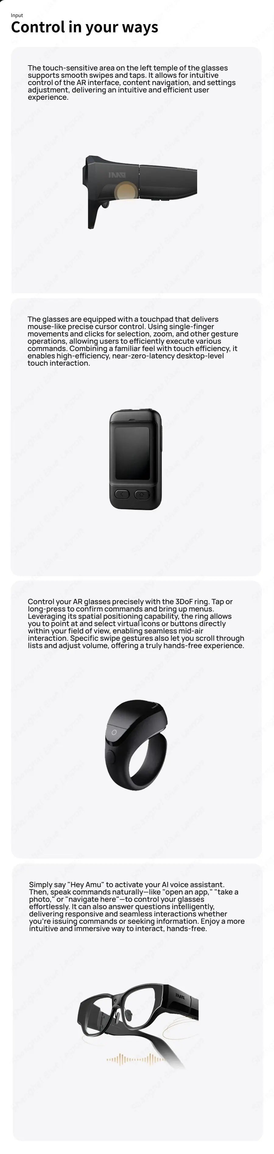 Gafas Inteligentes AR INMO AIR 3 - Realidad Aumentada 1080P con Cámara 16MP y Android