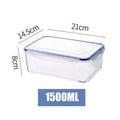 Caja de almacenamiento de plástico segura para refrigerador con tapa, recipientes y tarros de alimentos rectangulares sellados, apilables, trasparent, 1/4 Uds.