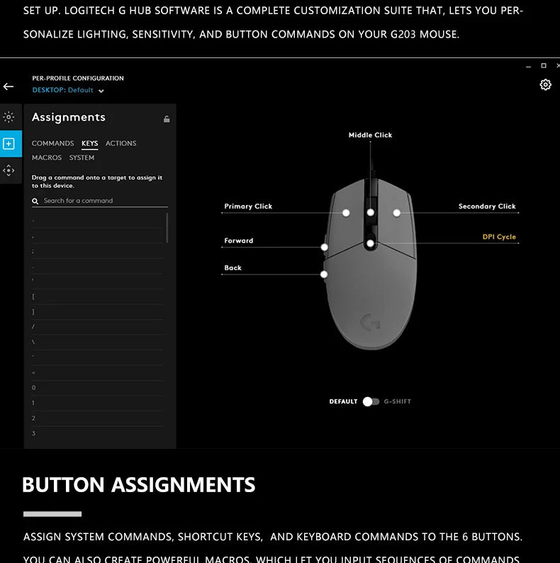 Mouse Logitech G203 | Precisión y Comodidad para Home Office y Gaming Ligero