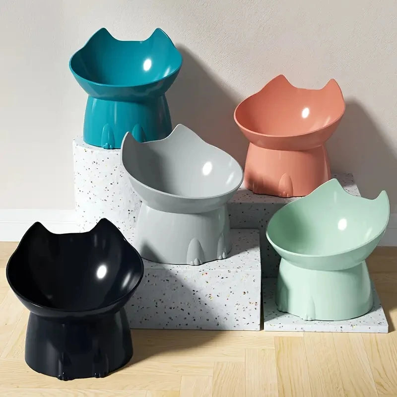 Cuenco Elevado Antivómito para Gatos | Plato Inclinado Antipunta que Protege el Cuello – Ideal para Gatitos y Adultos