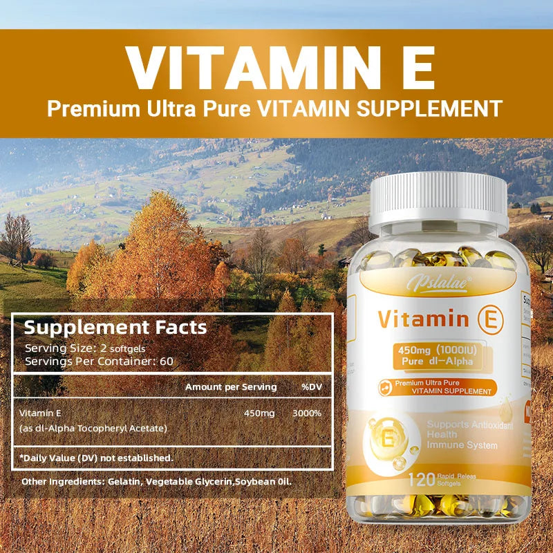 Vitamina E Xemenry | Antioxidante para Piel Hidratada, Elasticidad y Salud Ocular (30 / 60 / 120 cápsulas)