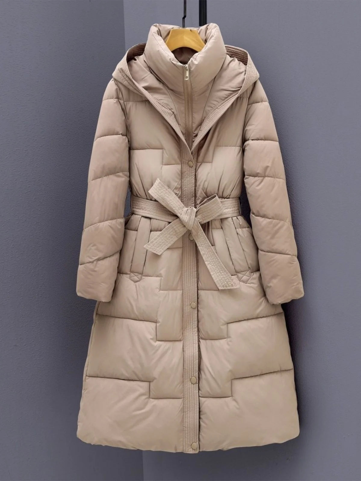 Chaqueta Larga de Aodón ueso por Encima de la Rodilla para Mujer, Sin Etiquetas, Nueva Colección de Otoño, Abrigo Moderno...