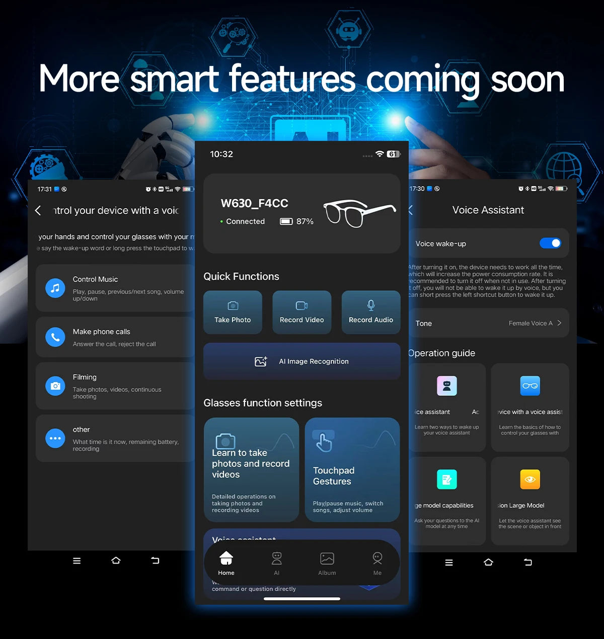 Gafas Inteligentes AI con Cámara 8MP - Grabación Video, Traducción y Bluetooth IP66