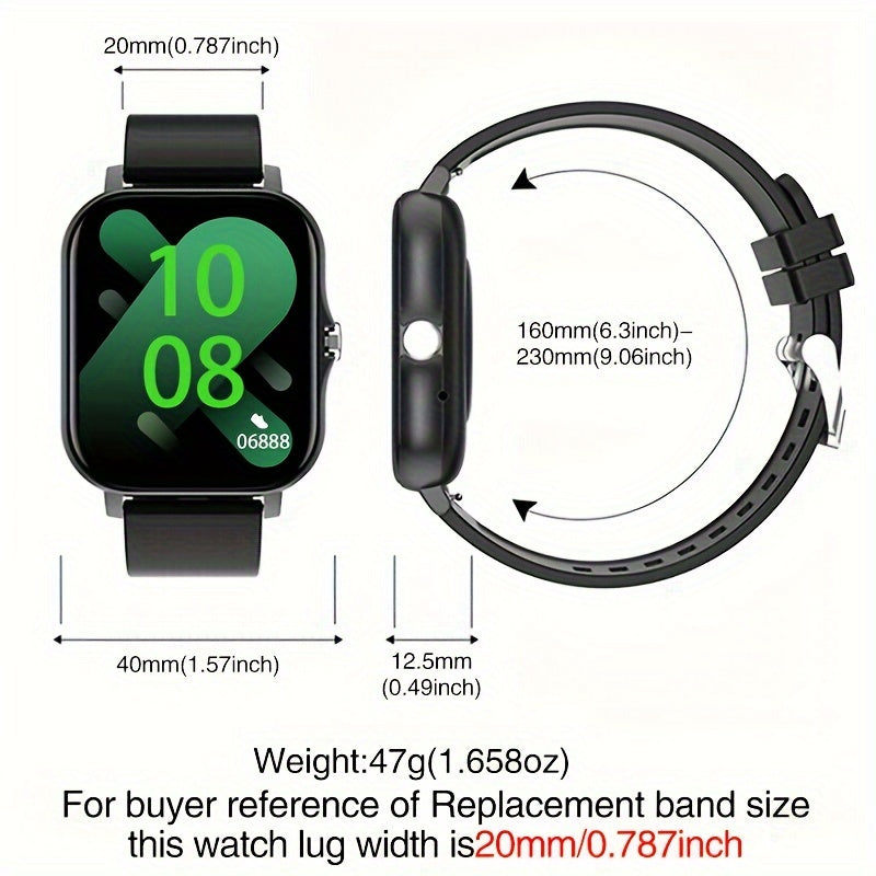 2024 Upgraded Smart Watch with Call Function - Full Touch Screen, Fitness Tracker, Zinc Alloy Case, Silicone Band, Rechargeable Lithium Battery (180mAh), Wireless Smartwatch for Android & iOS, Ideal for Mother's Day, Father's