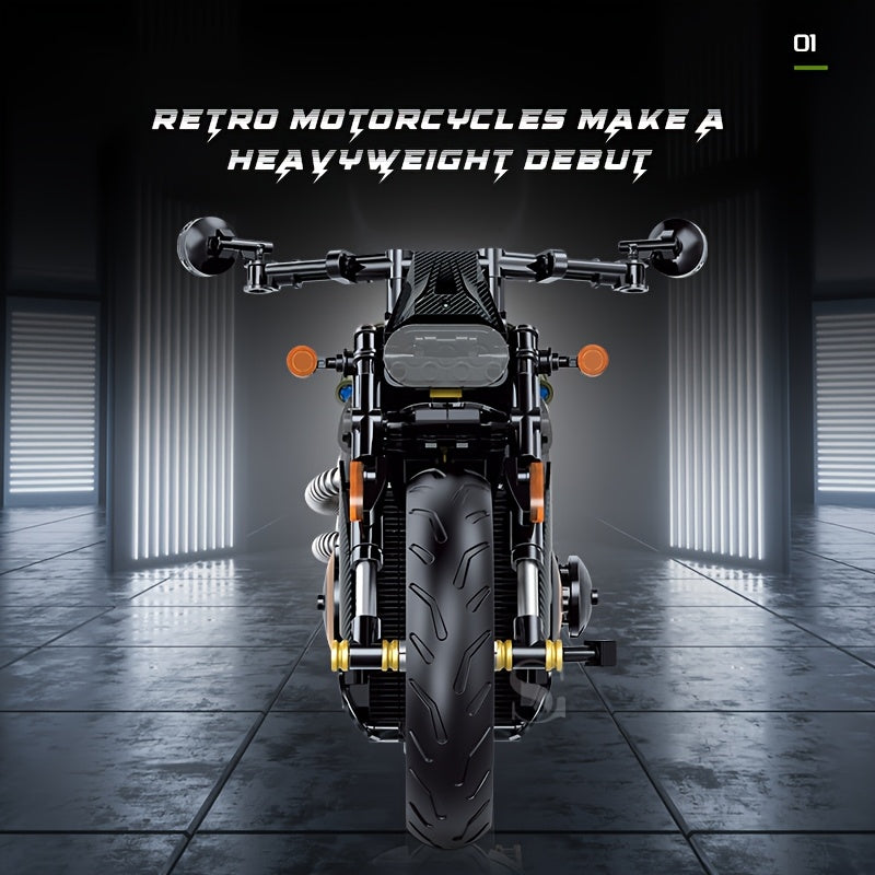 634pcs Technology Motorcycle Building Block Toy Set, Motorcycle Enthusiasts' Collectibles, Christmas Gifts, Halloween Gifts, Thanksgiving Gifts, Valentine's Day Gifts, Birthday Gifts