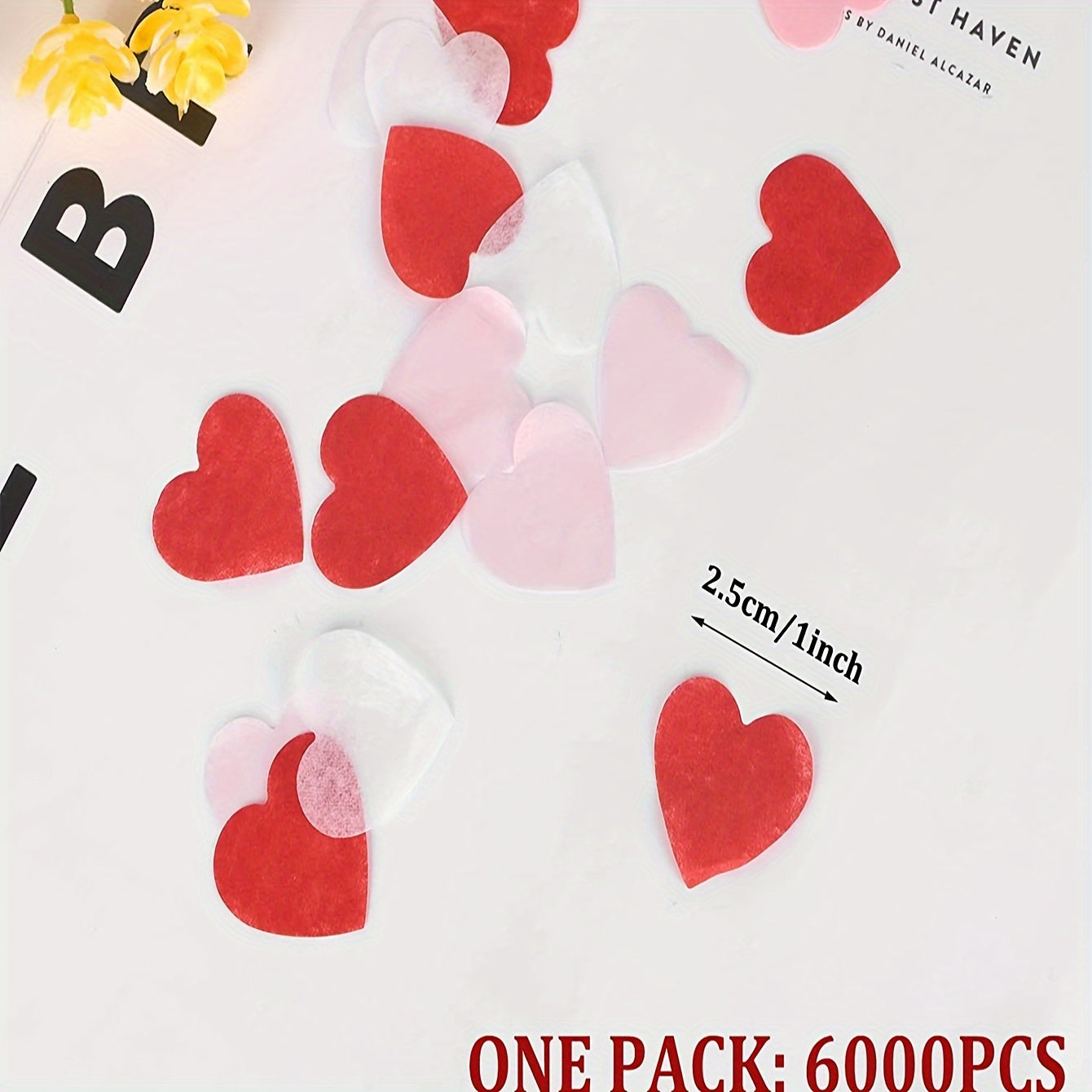 6000pcs Romantic Red and White Heart-Shaped Confetti - Valentine'S Day Party Decorations, Engagement & Wedding Celebration Supplies, Princess Theme Paper Petals for Romantic Gestures and Creative Gifts