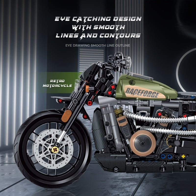 634pcs Technology Motorcycle Building Block Toy Set, Motorcycle Enthusiasts' Collectibles, Christmas Gifts, Halloween Gifts, Thanksgiving Gifts, Valentine's Day Gifts, Birthday Gifts