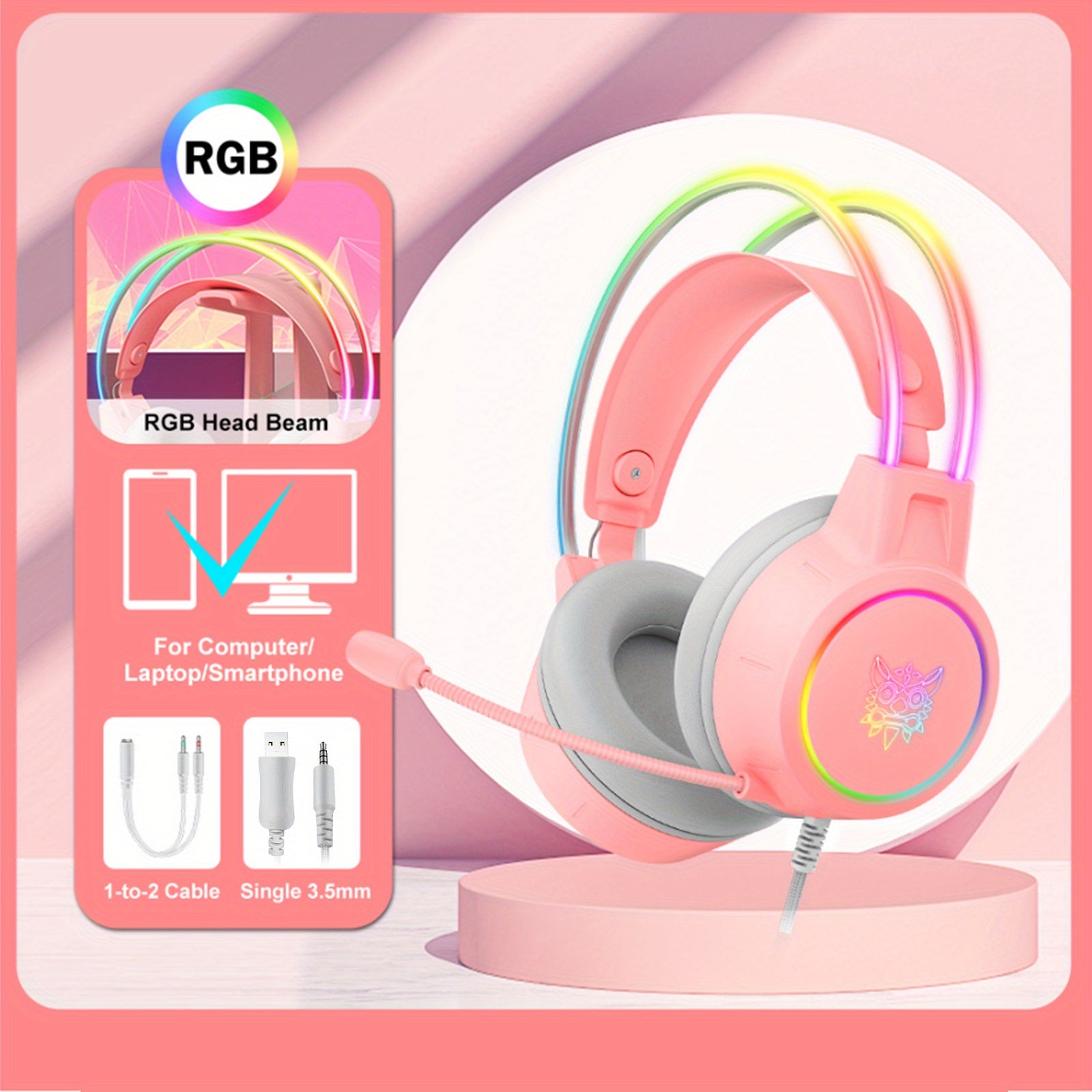 🎧 ONIKUMA Audífonos Gamer con Micrófono Antirruido Sonido Estéreo Inmersivo | Plug & Play para PC, Laptop y Streaming