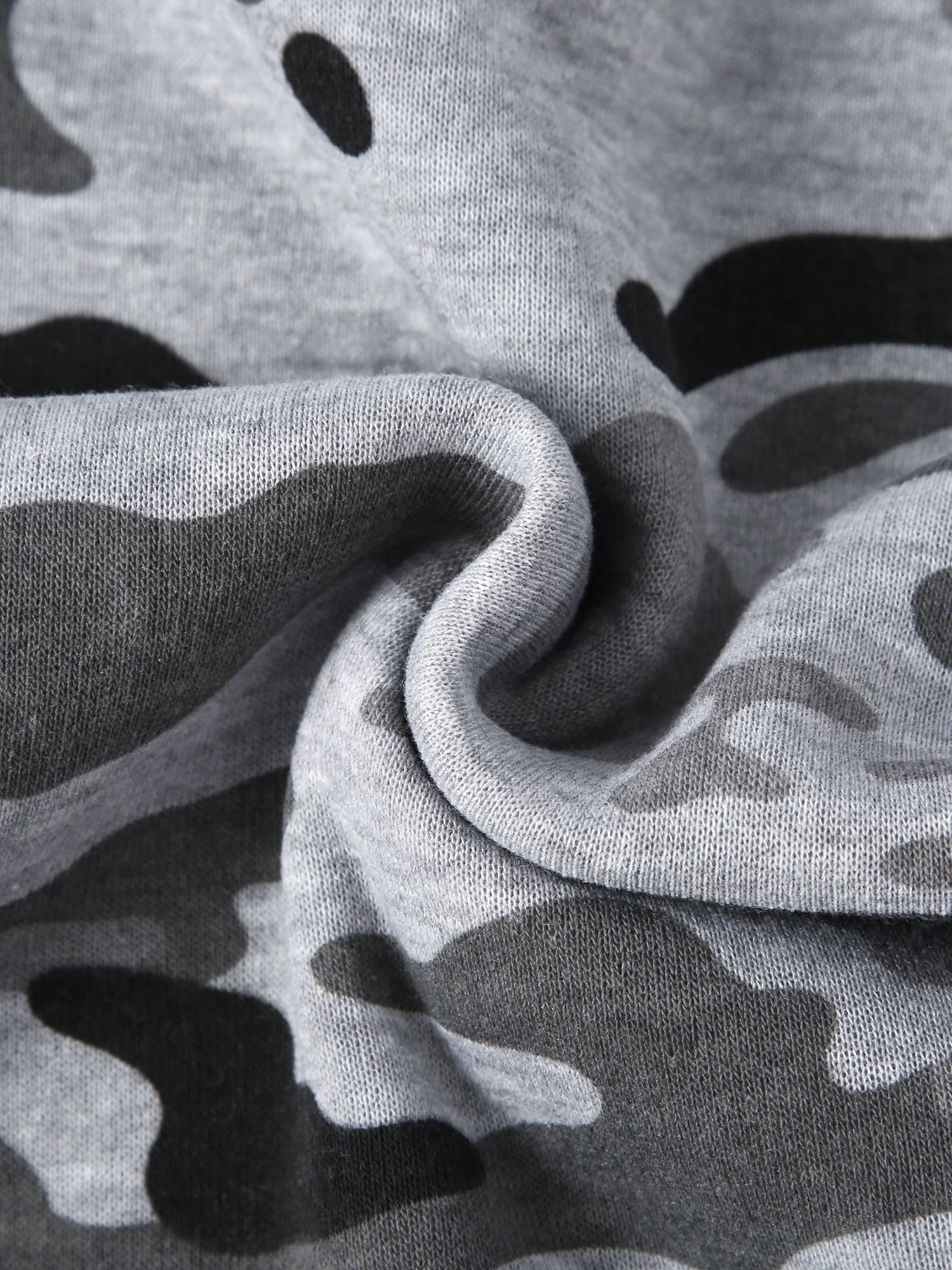 Men's Camouflage Loose Pullover Hooded Fleece Sweatshirt for Autumn And Winter, Hooded, Fleece