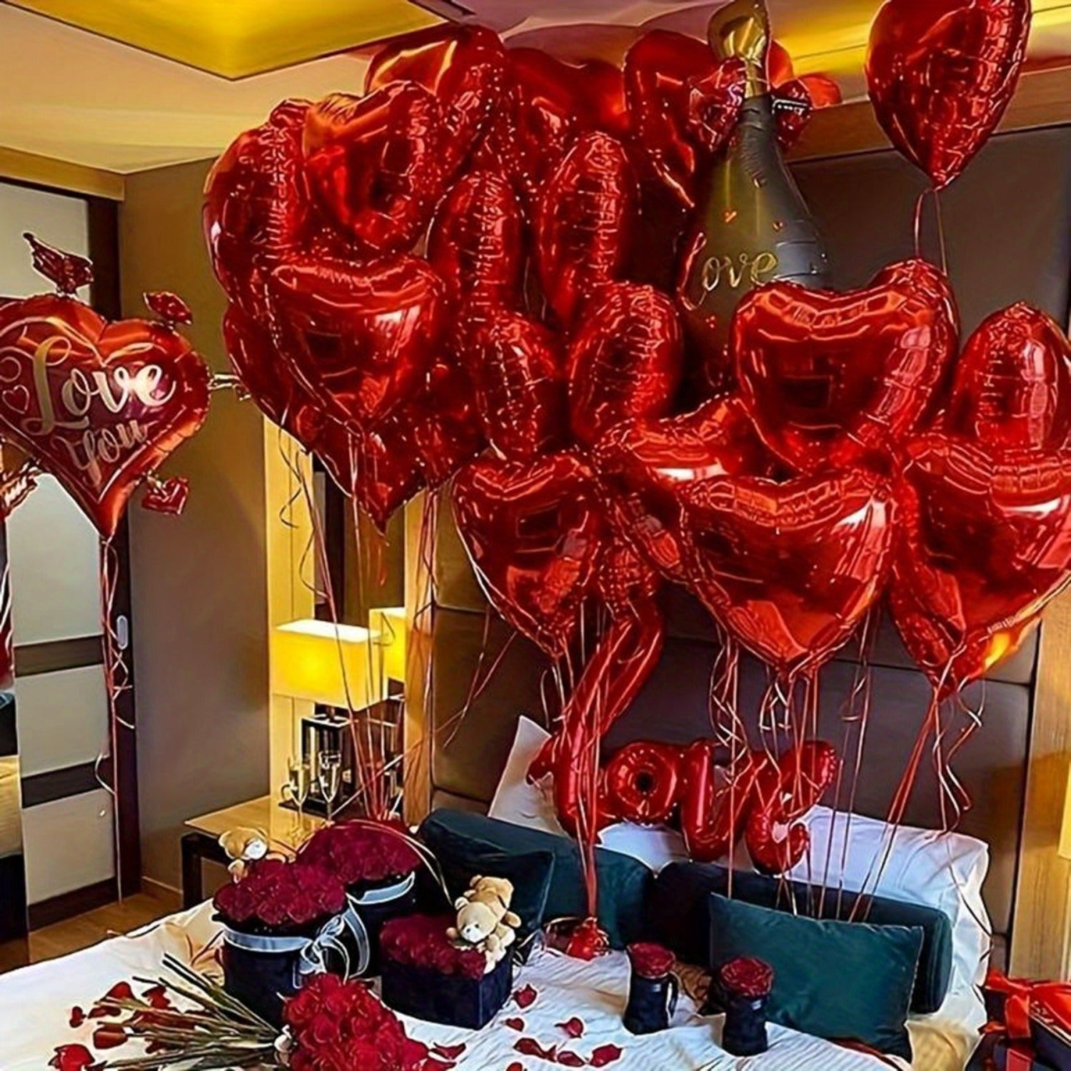 Set de 50 Globos de Corazón Rojos de 45.7 cm | Decoración Premium para San Valentín, Bodas, Cumpleaños y Aniversarios