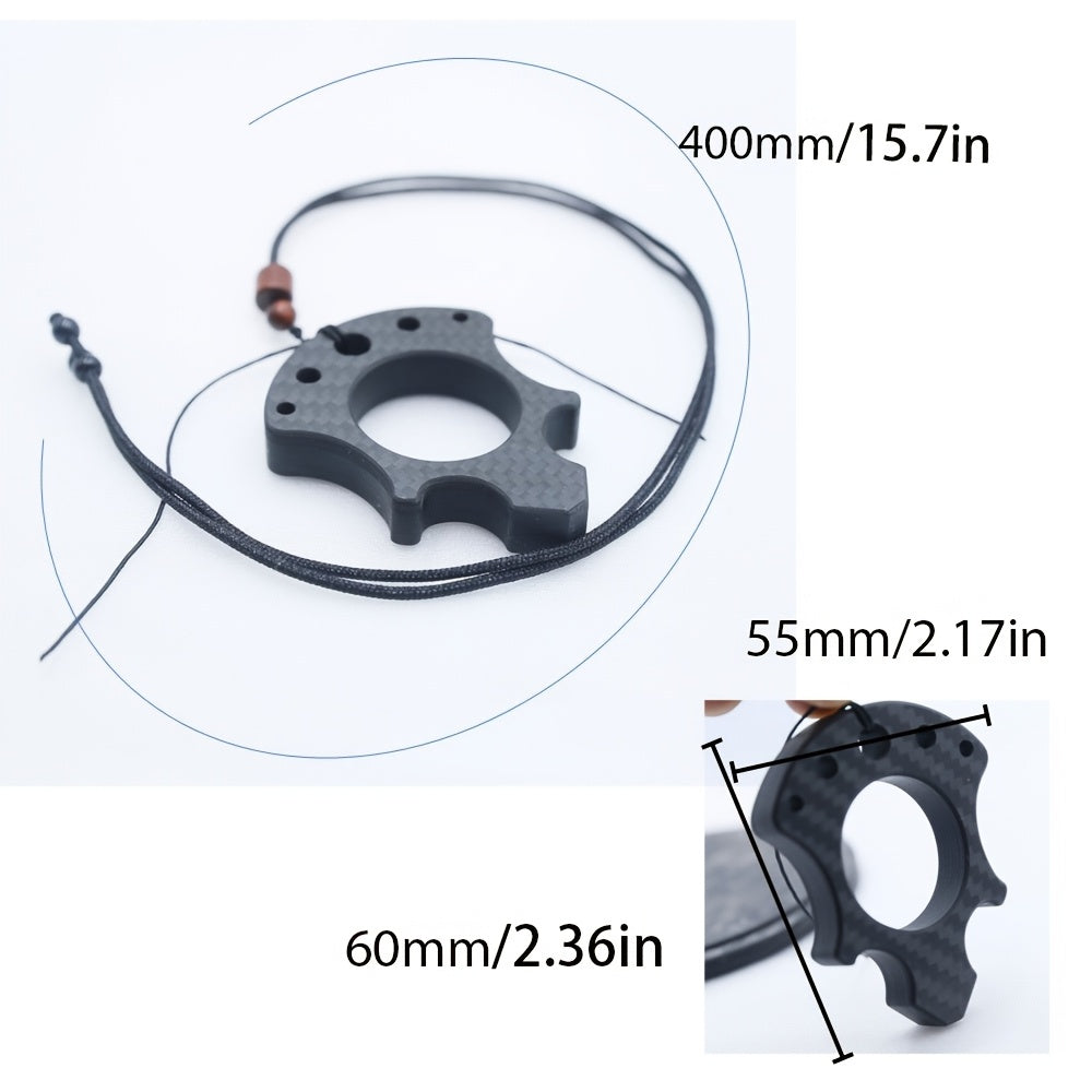 Carbon Fiber Multifunctional Pendant Necklace, Avant-Garde Style, Black Synthetic Fiber Rope, EDC Accessory, Men'S Gift, Pirate-Inspired Jewelry, Ideal for Valentine'S Day & Spring Festival