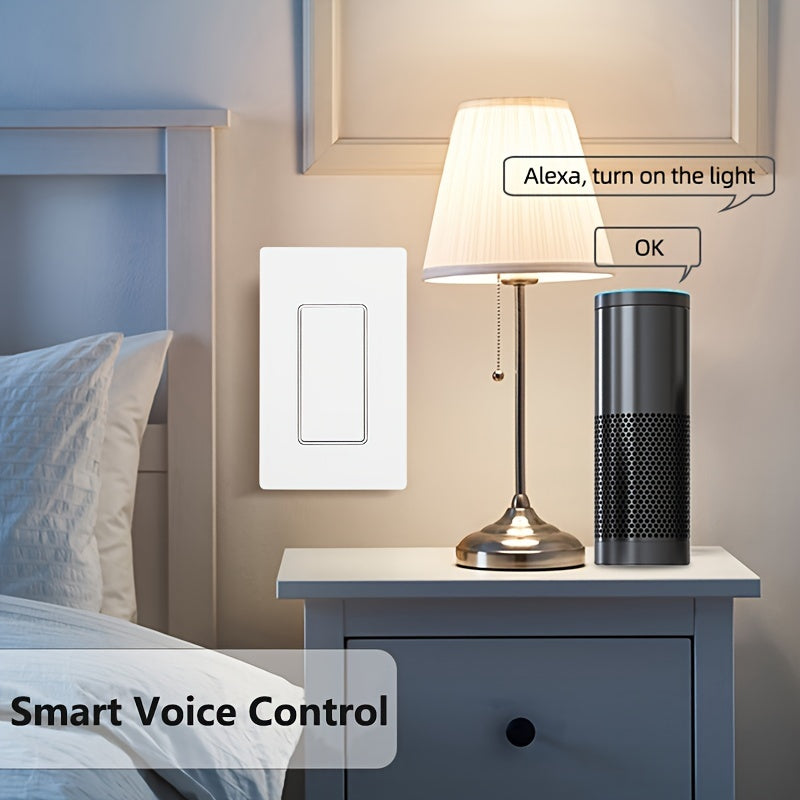 Interruptor Inteligente WiFi 2.4GHz Panel US | Control Remoto desde App Smart Life + Compatible con Alexa y Google Assistant
