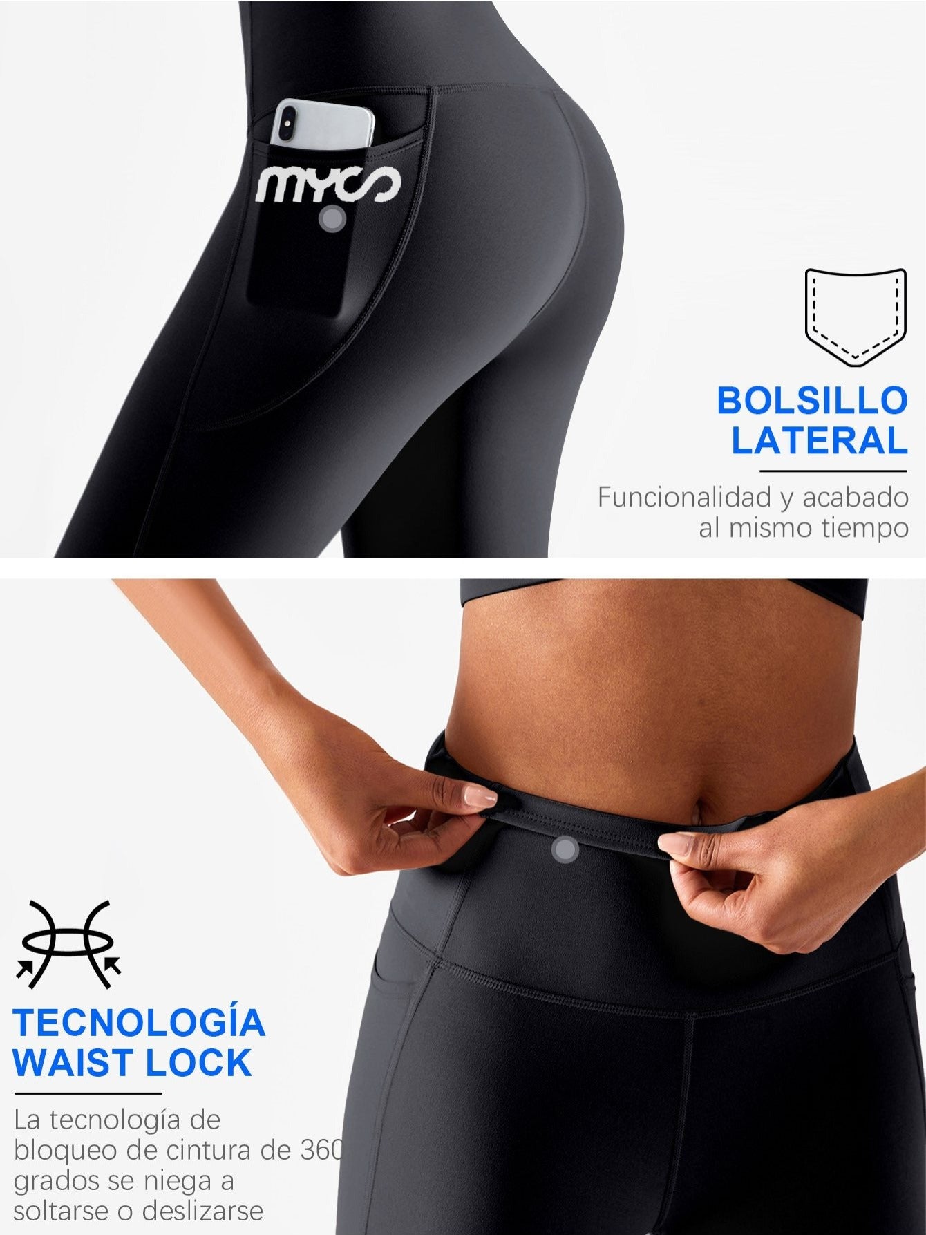 Leggings Deportivos Térmicos Cintura Alta para Mujer - Pack 3 Piezas con Bolsillo Lateral para Yoga y Gym