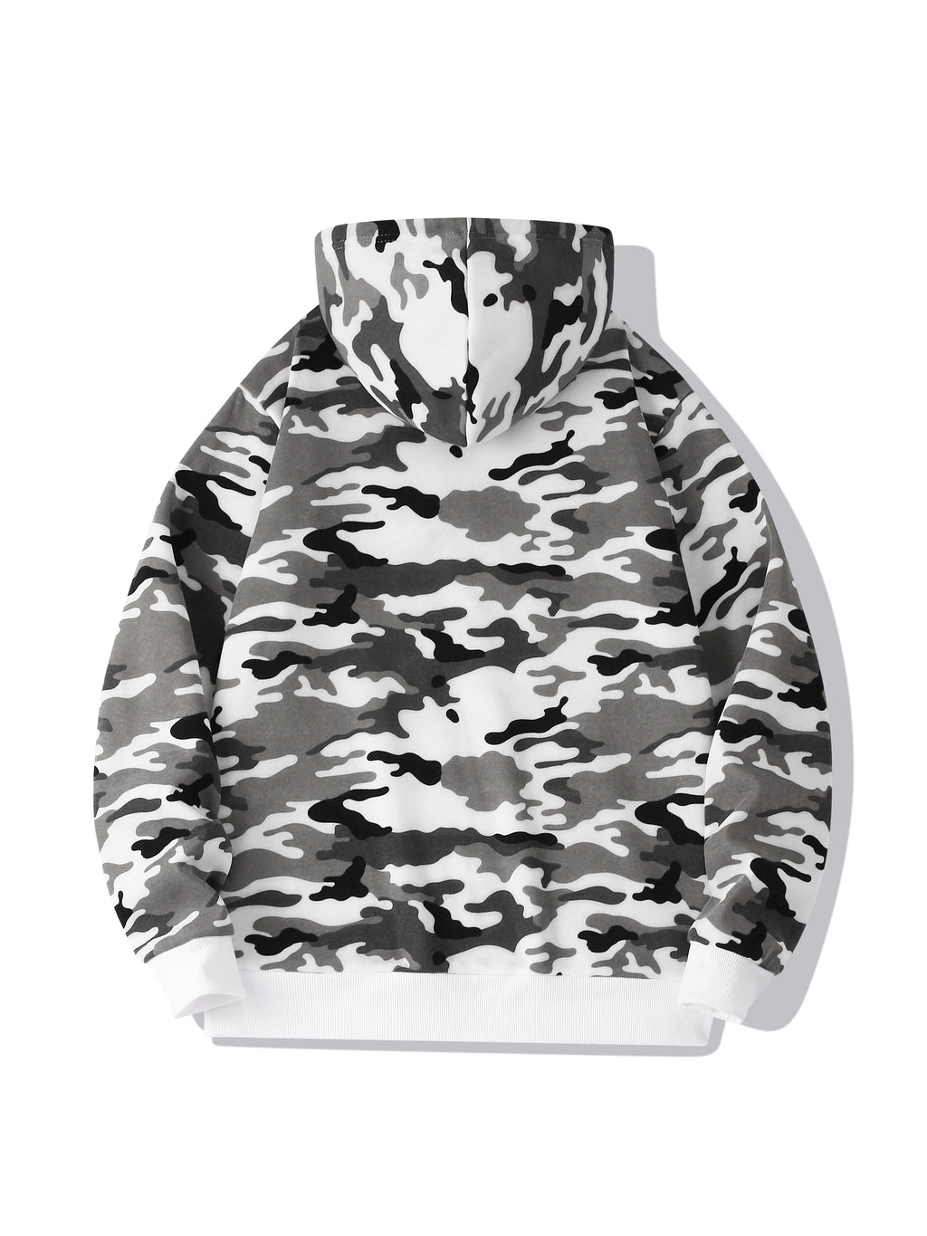 Men's Camouflage Loose Pullover Hooded Fleece Sweatshirt for Autumn And Winter, Hooded, Fleece