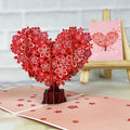 1pc Pop-up 3D Greeting Card With Envelope Giving Tree Pattern Hot Silvery Shine Suitable For Valentine's Day/Wedding/Engagement/Miss You/Anniversary, Suitable For Her/girlfriend/wife/lover/friend