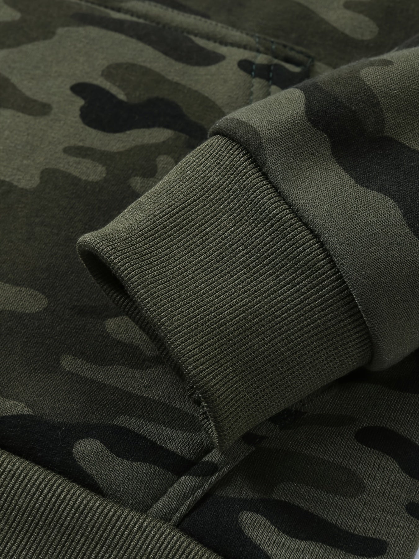 Men's Camouflage Loose Pullover Hooded Fleece Sweatshirt for Autumn And Winter, Hooded, Fleece