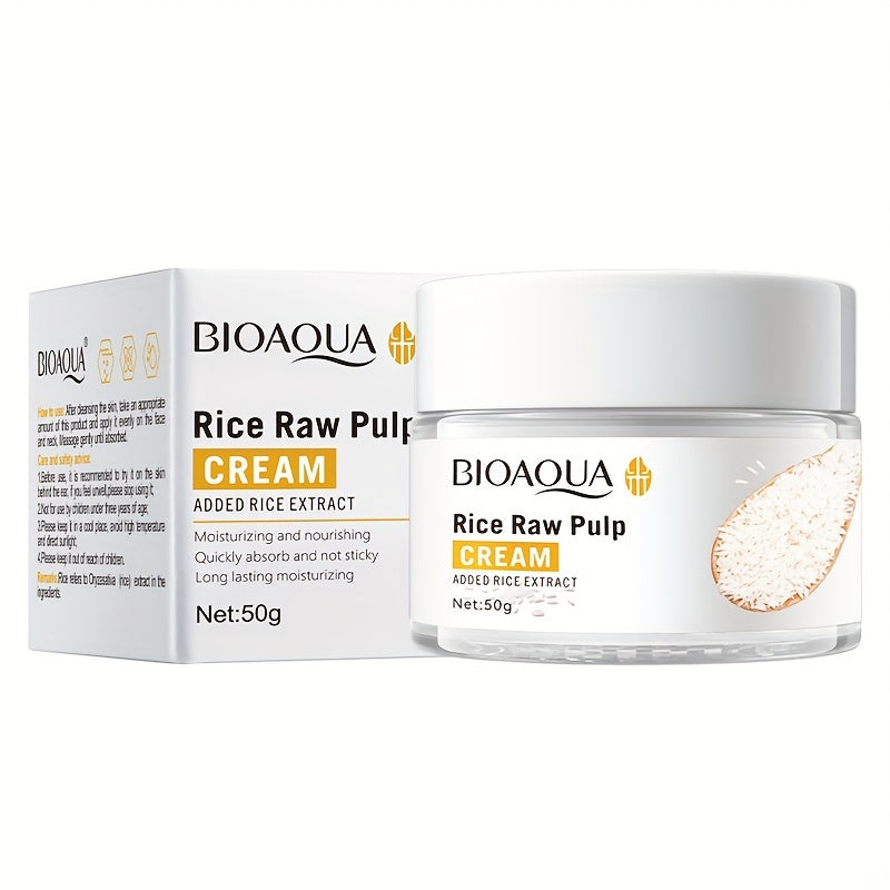 Crema Facial de Arroz Hidratante 50g - Nutrición Profunda y Brillo Natural