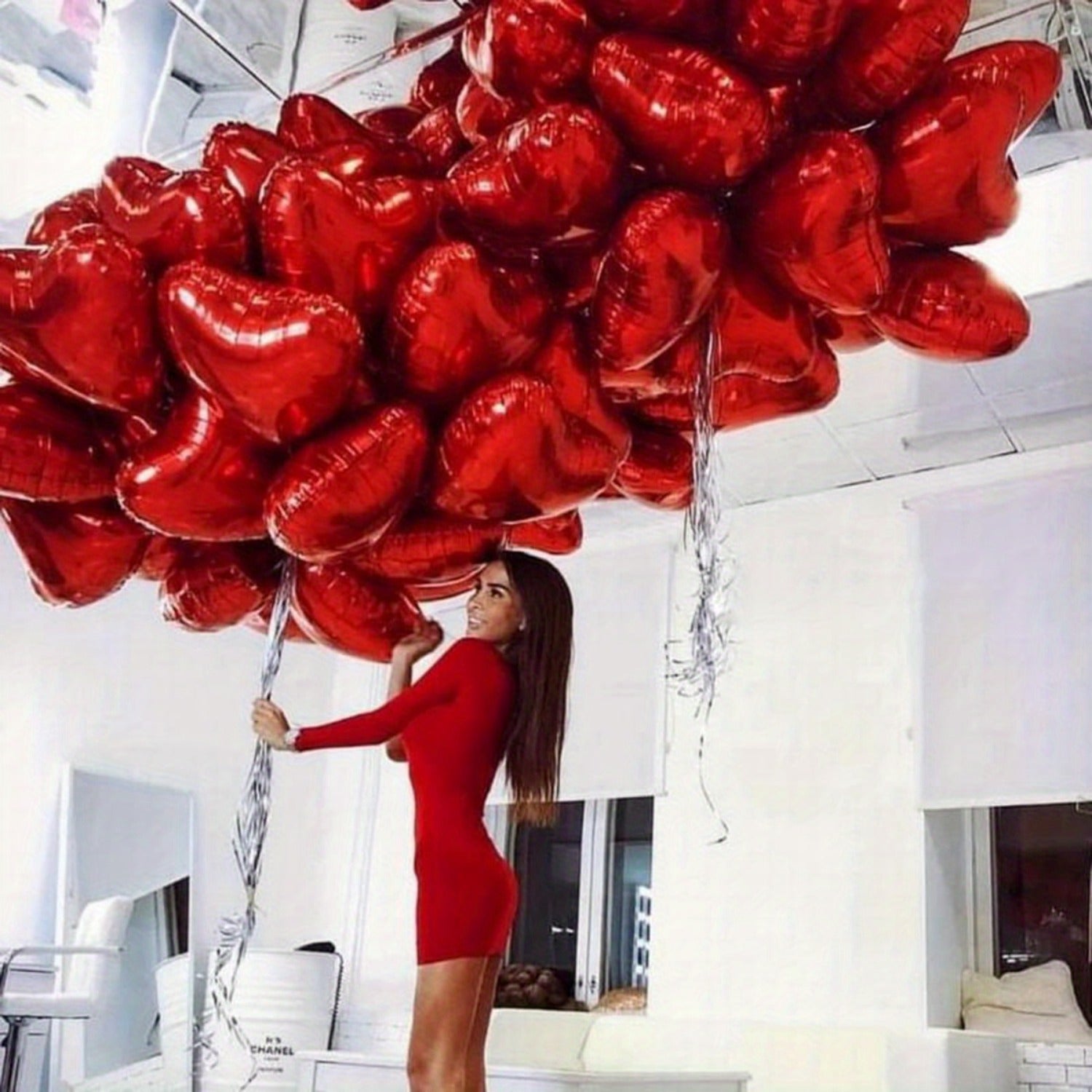 Set de 50 Globos de Corazón Rojos de 45.7 cm | Decoración Premium para San Valentín, Bodas, Cumpleaños y Aniversarios