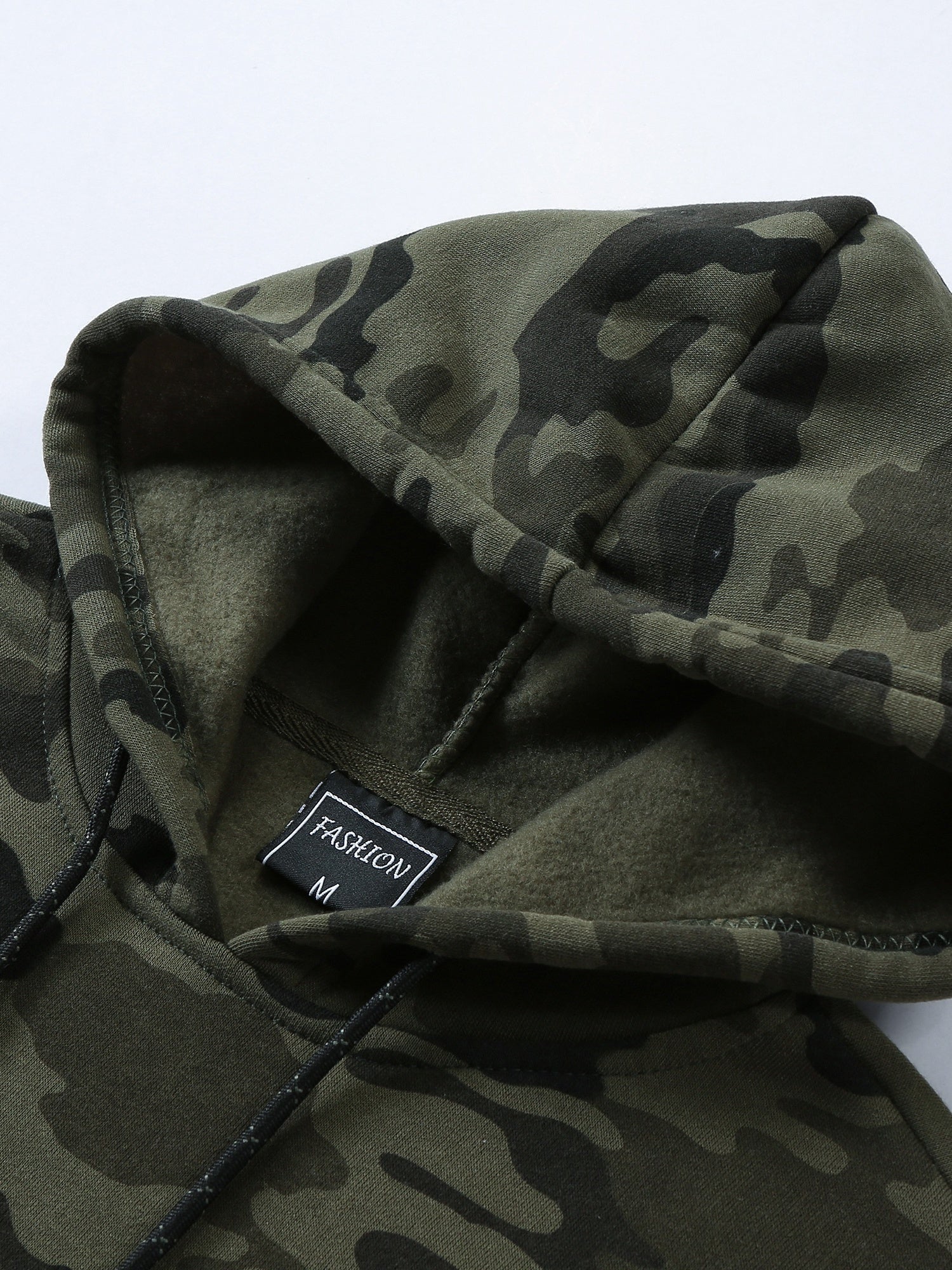 Men's Camouflage Loose Pullover Hooded Fleece Sweatshirt for Autumn And Winter, Hooded, Fleece