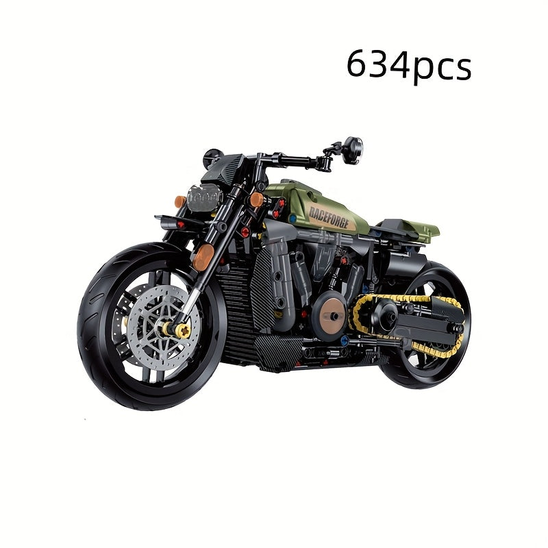 634pcs Technology Motorcycle Building Block Toy Set, Motorcycle Enthusiasts' Collectibles, Christmas Gifts, Halloween Gifts, Thanksgiving Gifts, Valentine's Day Gifts, Birthday Gifts