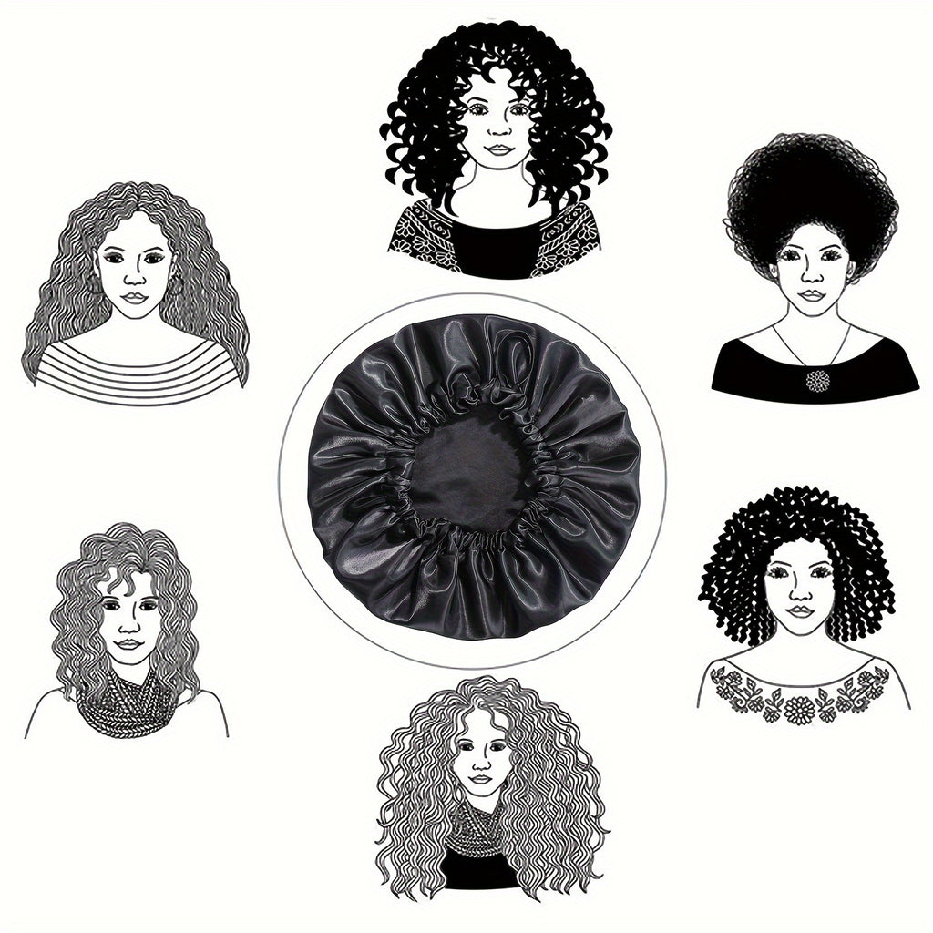 Gorro de Satín Ajustable para Dormir - Protección para Cabello Rizado