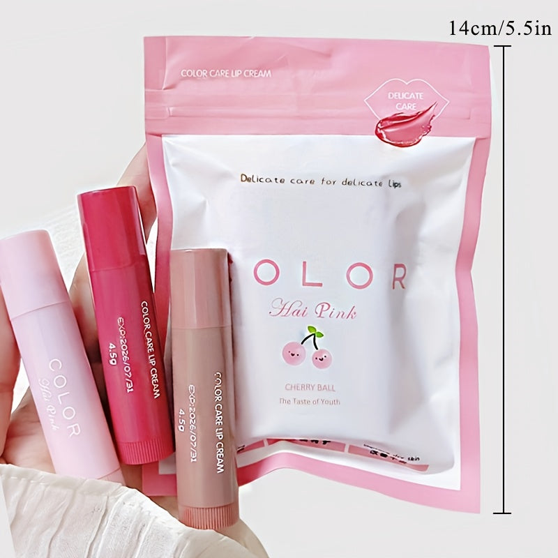 1/3 Pcs Tinted Moisturizing Lip Balm Lipstick Hydrating Fade Lip Lines Anti-dry Anti-crack Lipstick Lip Cream Valentine's Day Gifts Contain Plant Squalane