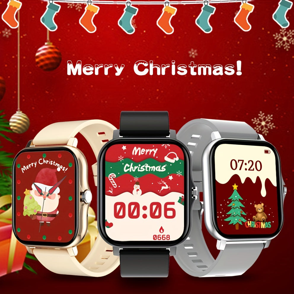2024 Upgraded Smart Watch with Call Function - Full Touch Screen, Fitness Tracker, Zinc Alloy Case, Silicone Band, Rechargeable Lithium Battery (180mAh), Wireless Smartwatch for Android & iOS, Ideal for Mother's Day, Father's