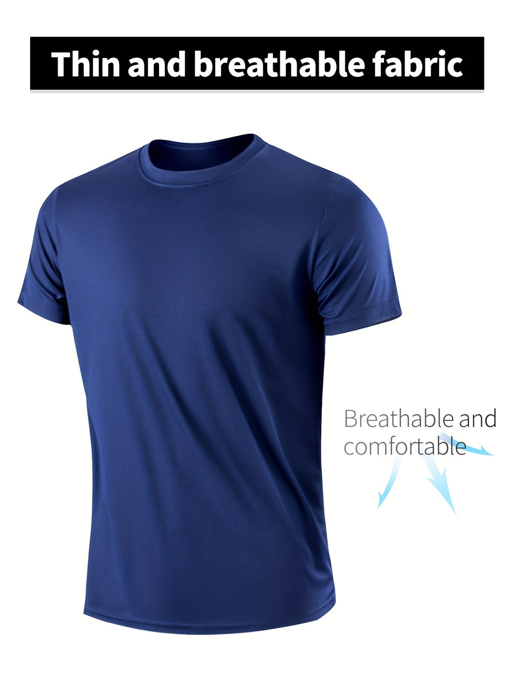 Quick-drying Men's Sports Shirt - Lightweight And Breathable T-shirt For Outdoor Activities, Gym, And Running